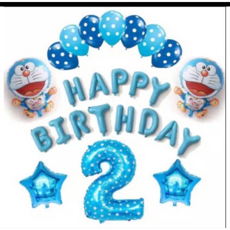 paket doraemon/paket simple/dekorasi doraemon/balon doraemon