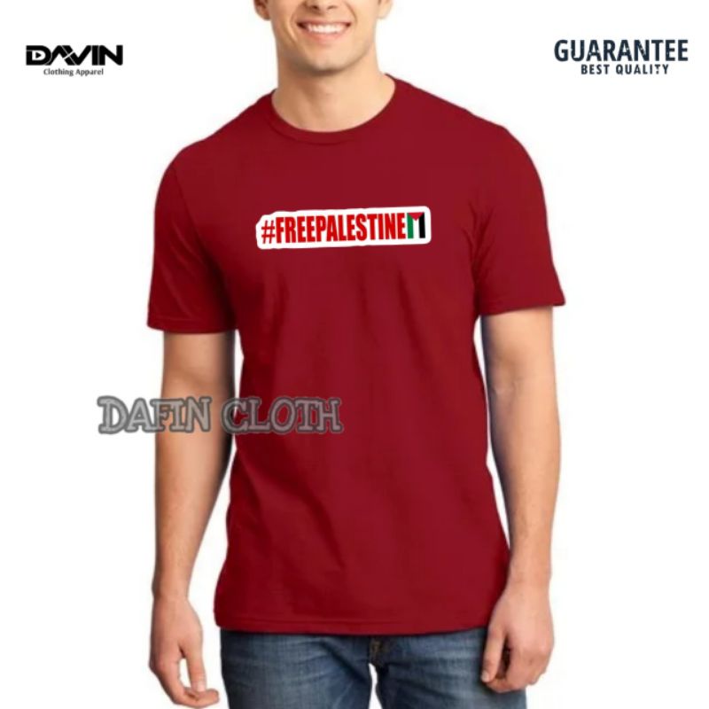 Kaos Pria Baju Tshirt Hashtag Free Palestina