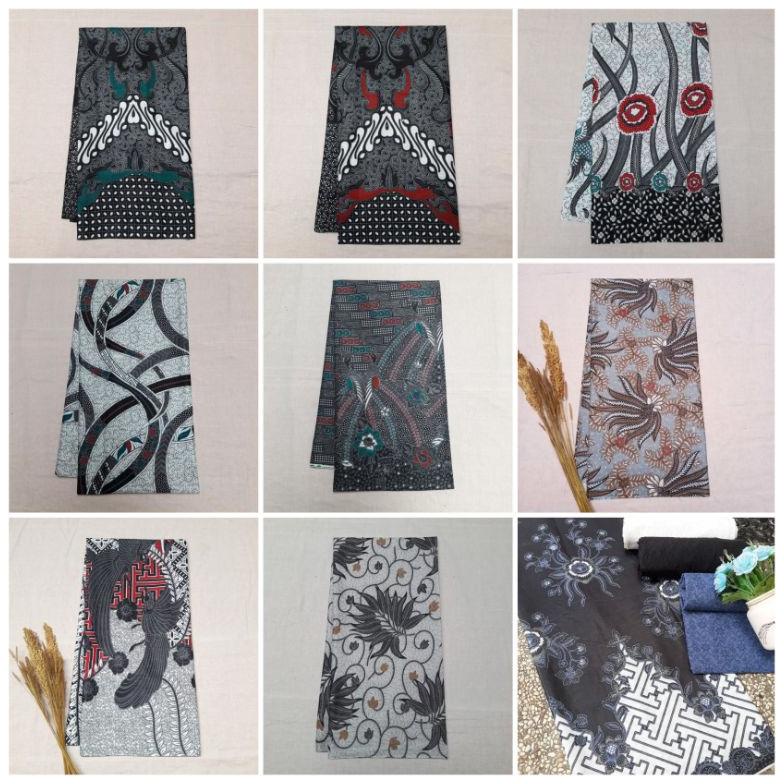 Baru - KAIN BATIK WARNA ABU ABU GREY BATIK PRINTING ABU ,,