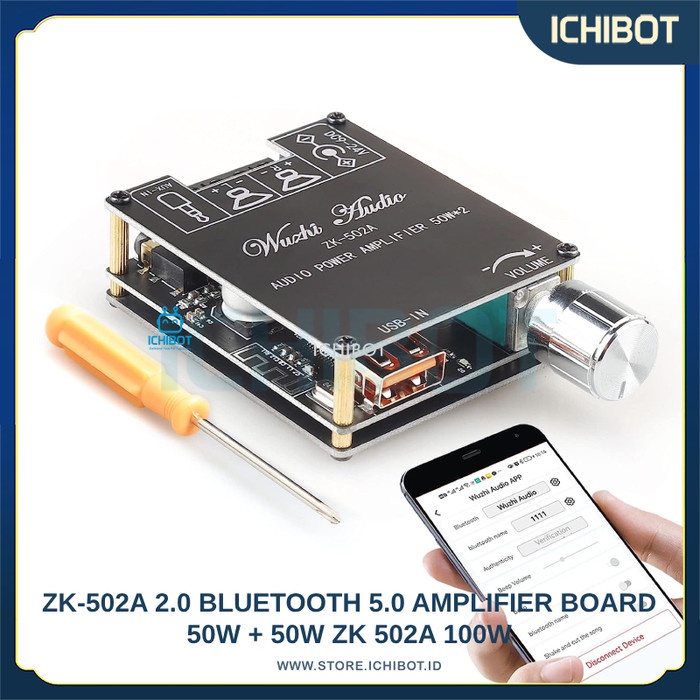 ZK-502A 2.0 Bluetooth 5.0 Amplifier Board 50W + 50W ZK 502A 100W