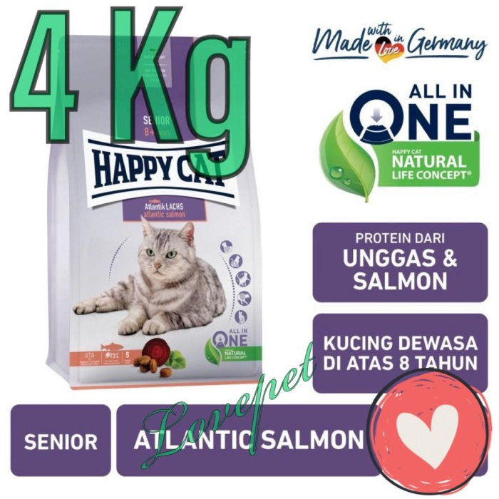 HAPPY CAT SENIOR 8+ ATLANTIC SALMON 4KG