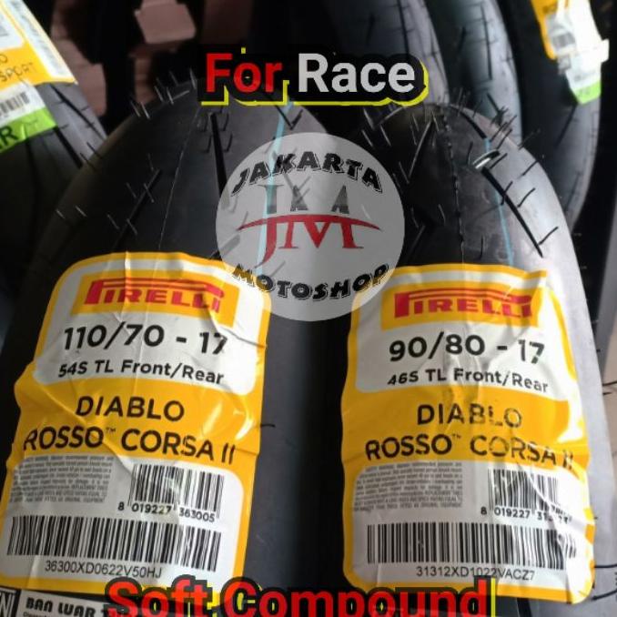 [Paket Balap] Ban Pirelli Diablo Rosso Corsa 2 90/80-17 &amp; 110/70-17 Soft Compound