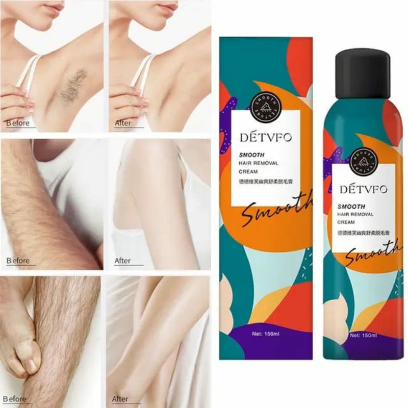 DETVFO Spray Penghilang Perontok Bulu Smooth Hair Removal Cream