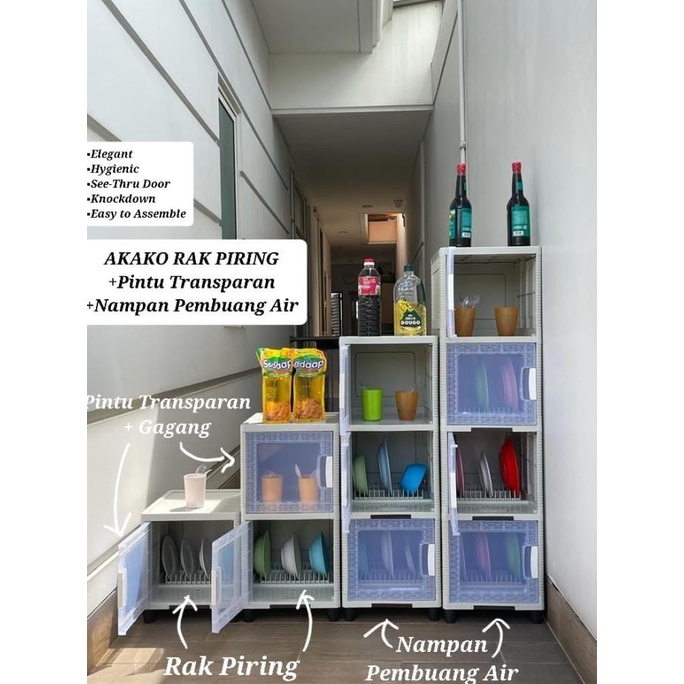 RAK PIRING PLASTIK BENING AKAKO TEMPAT PIRING GELAS TEMPAT KECAP