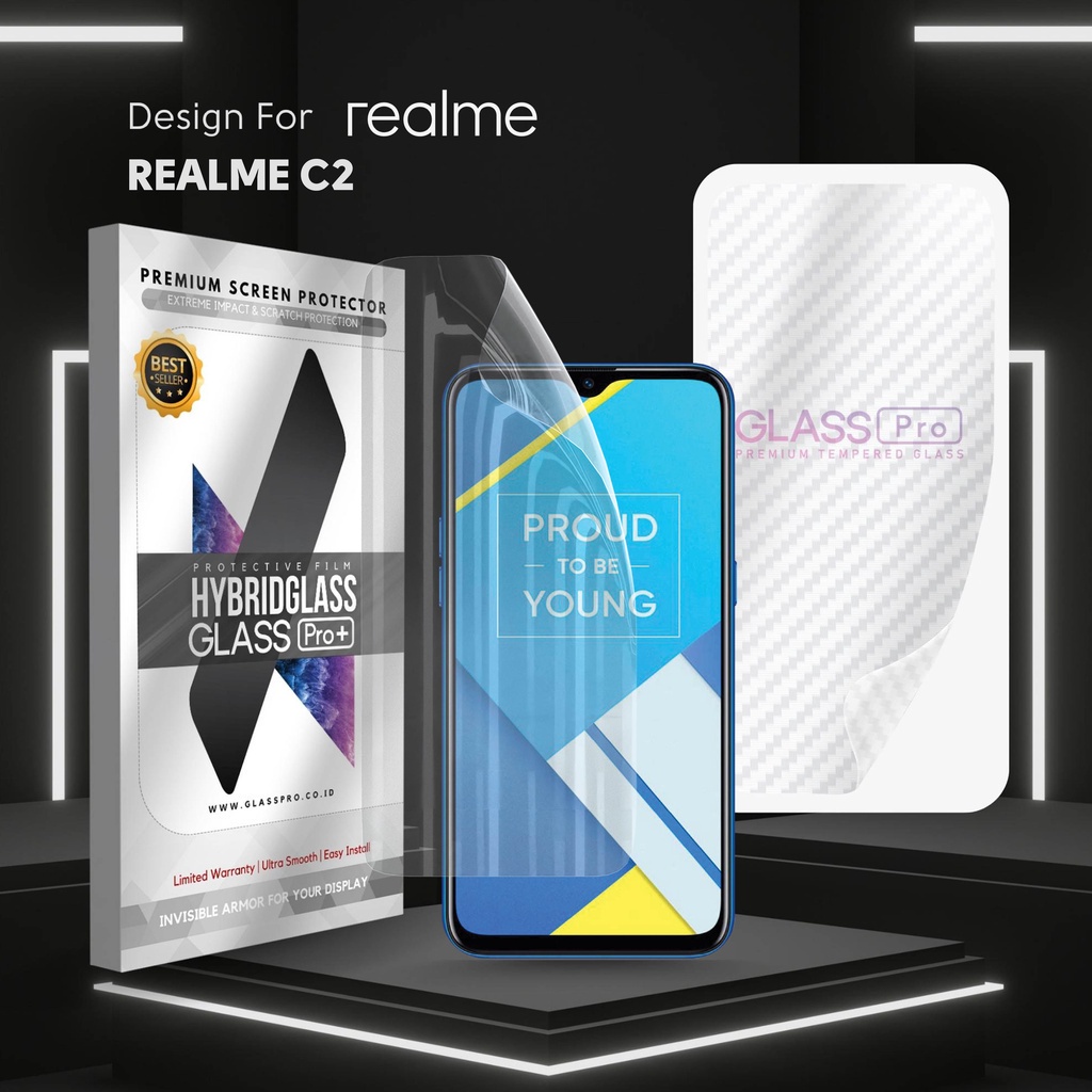 Hybrid Glass Premium Anti Gores Hydrogel Realme C2 Full Cover Screen Protector Glass Pro Not Tempere