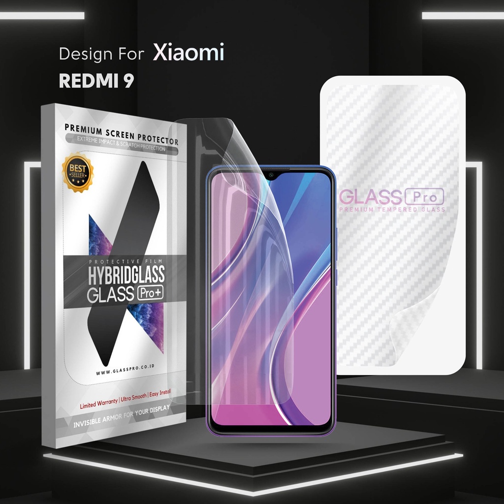 Hybrid Glass Premium Anti Gores Hydrogel Xiaomi Redmi 9 Full Cover