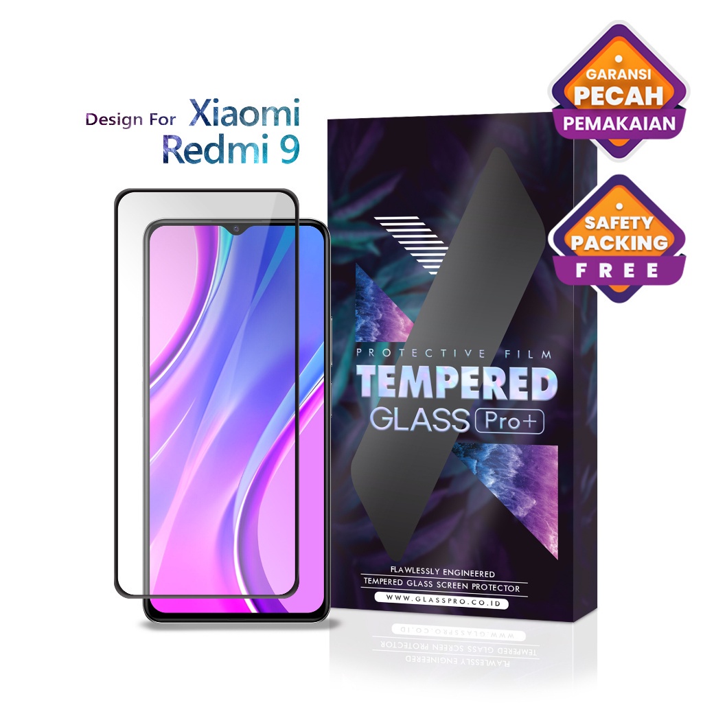 Glass Pro Tempered Glass Xiaomi Redmi 9 Full Cover - Premium