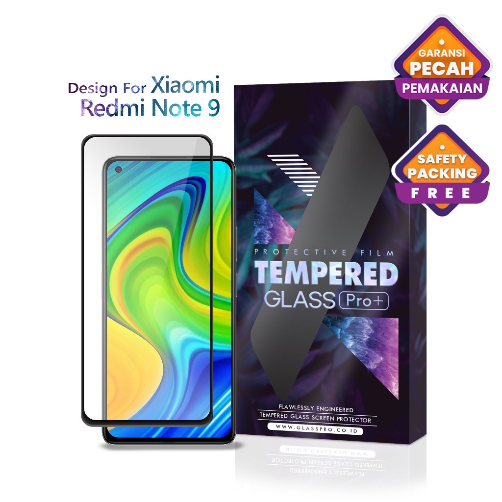 Glass Pro Tempered Glass Xiaomi Redmi Note 9 Anti Gores HP Full Cover Screen Guard Premium