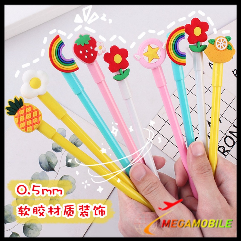 

MM - Pulpen Gel Karakter Kartun Buah Pena Karakter 3D 0.5mm Lucu Pen Cute Student Japanese Alat Tulis Kantor Sekolah Tinta Cair Ujung Lancip