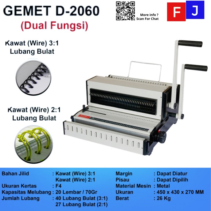 

GEMET D2060 BINDING SPIRAL KAWAT D-2060 GARANSI RESMI