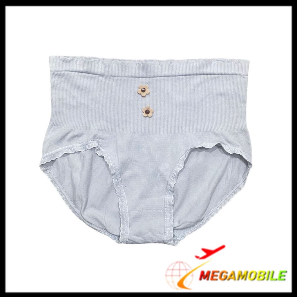MM - Celana Dalam Wanita Highwaist Motif 2 Bunga 6927 Anti Bakteri Celana Pendek Bahan Katun Renda S