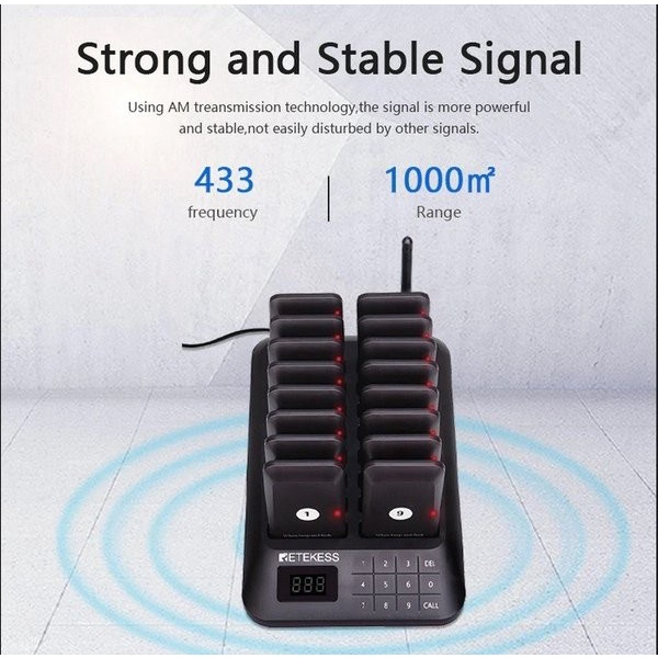 

Mesin Antrian Restoran 1 Mesin 16 Pager Praktis Harga Hemat TD157 Best