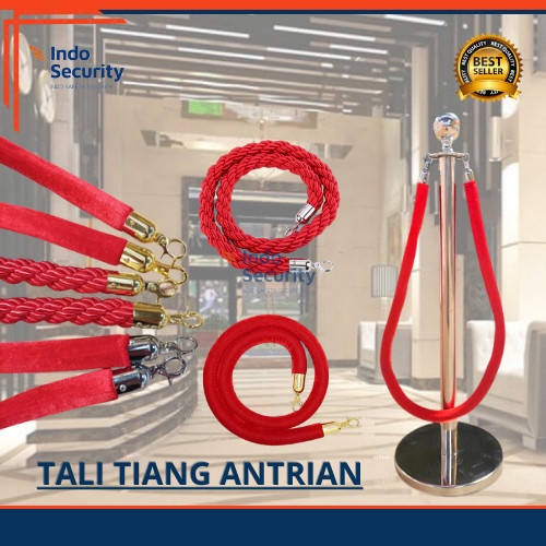 

Terbaru Tali Pembatas Tiang Antrian Gold Bludru / Twisted /Tambang/Merah Gold Promo Terlaris