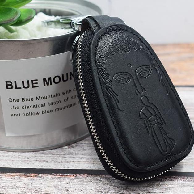 Dompet Kunci Mobil Motor Kulit Gambar Buddha |Gantungan Kunci Stnk Mobil-Buddha