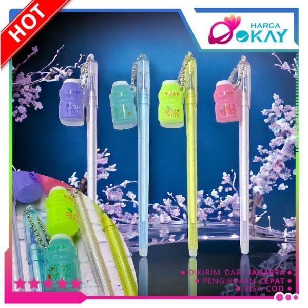 

HO Pena Gantungan Botol Minuman Pulpen Lucu Gantungan Botol Blue Ink Gel Bisa di Hapus Bolpoin Tinta Gel Cair Erasable Pen Pulpen Gantungan Lucu