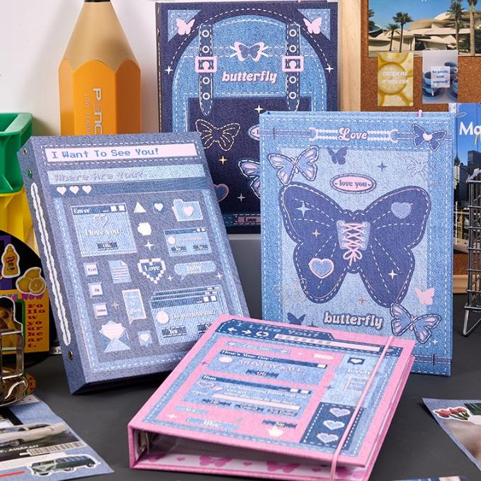 

Hot Sale Composition Book Buku Binder A5 6 Ring Bahan PP Album Photocard PC Tempat Penyimpanan Kartu Sleeve 4p Bibimcat Sale