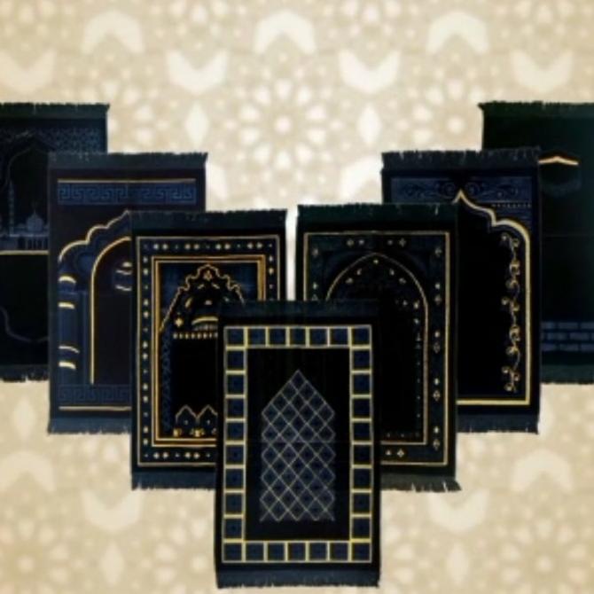 Sajadah Turkey Tebal Hitam / Sajadah Turki Hitam / Sajadah Besar Hitam