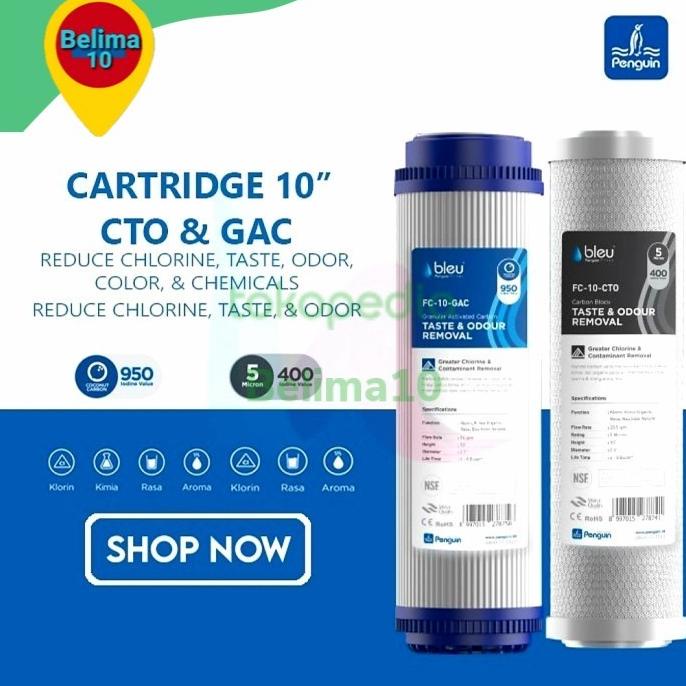 Catridge refil isi filter 10 inch CTO +GAC original penguin