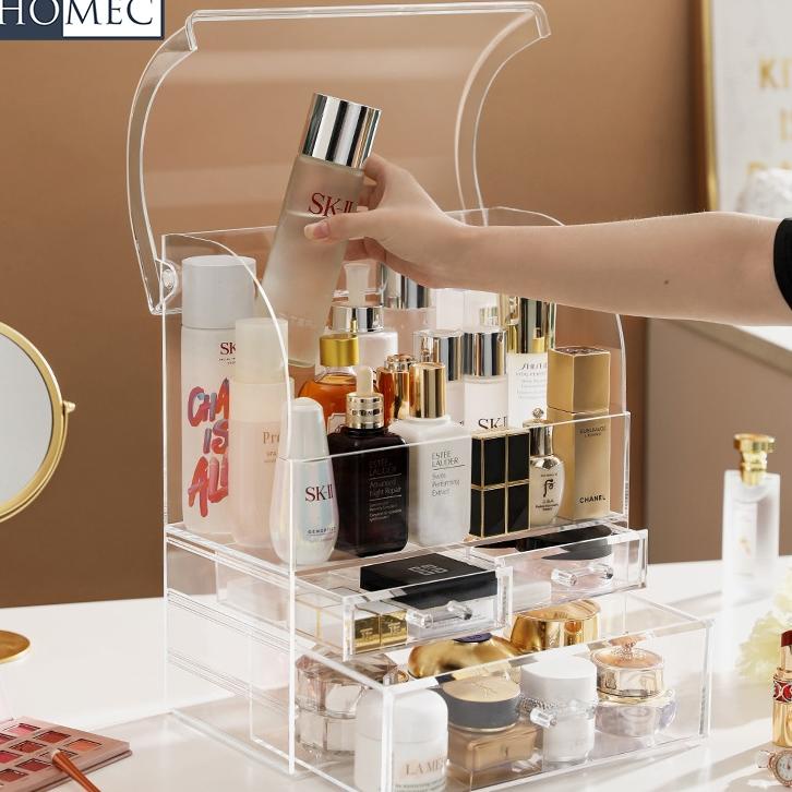 Rak Kosmetik Akrilik Rak Skincare Dan Makeup Aesthetic Rak Make Up Bening Tempat Acrylic Organizer S
