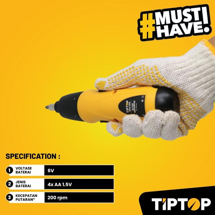 TIP TOP Cordless Screwdriver / Obeng Baterai 6V (BSD-060)