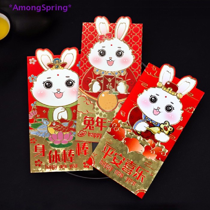

New! 6Pcs / Set Amplop Angpao Tahun Baru Cina / Imlek Motif Limited