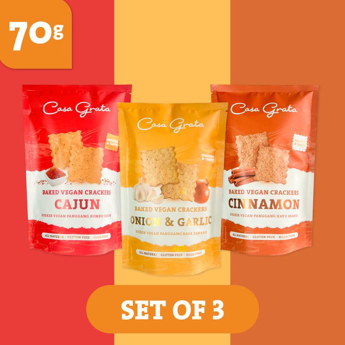 

BIG SALE SET OF 3 - 70GR ( 3 CASA GRATA CRACKERS - CHOOSE YOUR OWN FLAVOR) !!!!!