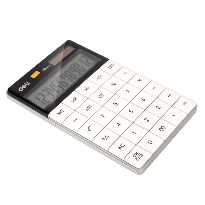 

DELI E1589 WHITE CALCULATOR/KALKULATOR-MODERN CALCULATOR 12-DIGIT ORIGINAL TERBARU