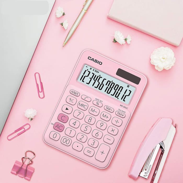 

CALCULATOR CASIO MX-12B-PINK ORIGINAL TERBARU