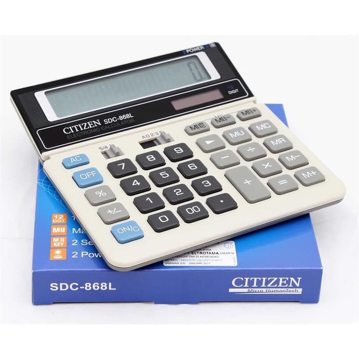 

CALCULATOR / KALKULATOR - CITIZEN SDC 868 L GARANSI RESMI MURAH! ORIGINAL TERBARU