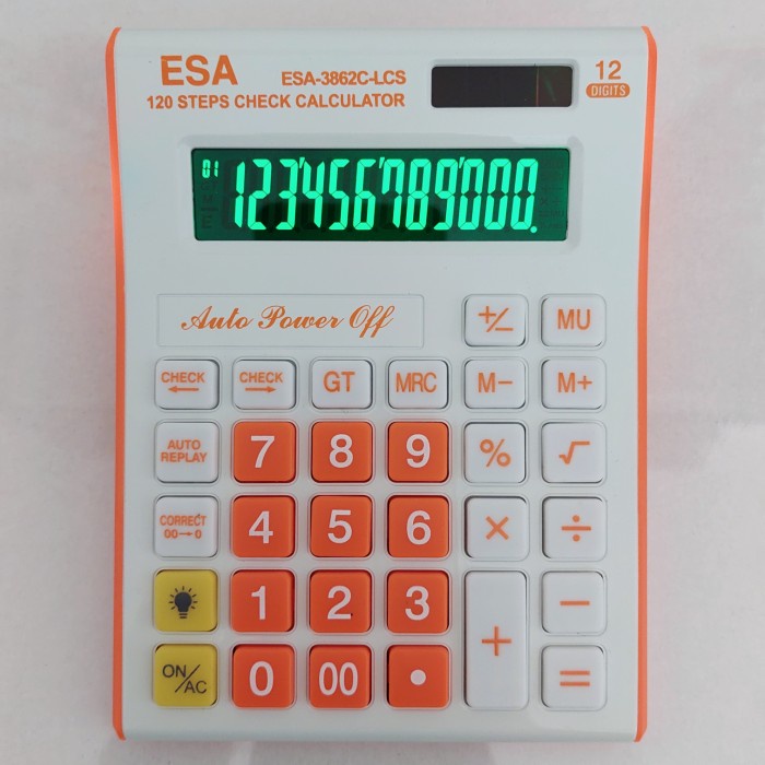 

KALKULATOR LCD LED CALCULATOR CHECK CORRECT 12DIGITS ORIGINAL ESA 3862 ORIGINAL TERBARU