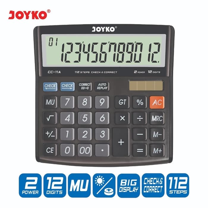 

CALCULATOR / KALKULATOR JOYKO CC-11A / 12 DIGITS / CHECK CORRECT ORIGINAL TERBARU