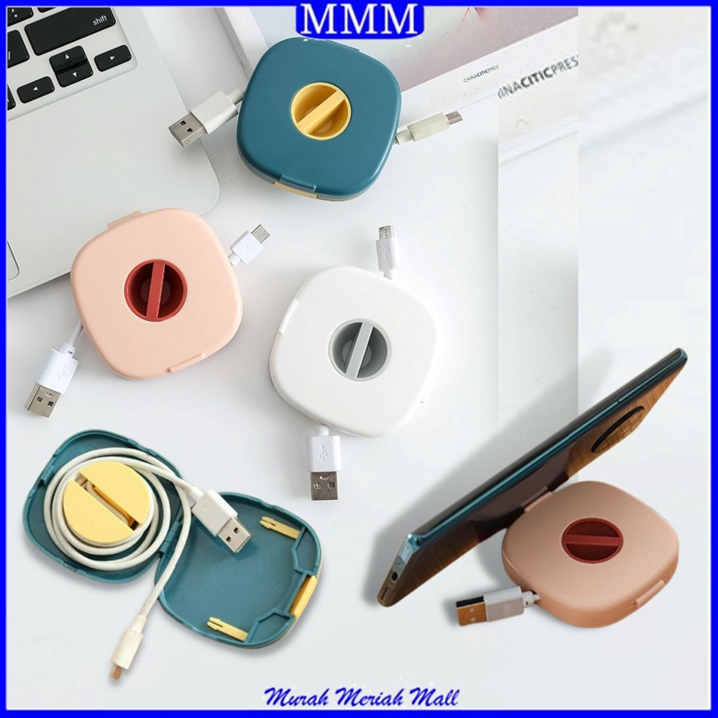 MMM Kotak Penyimpanan Kabel Data Plus Holder Standing Handphone Tempat Penyimpanan Charger Docking H