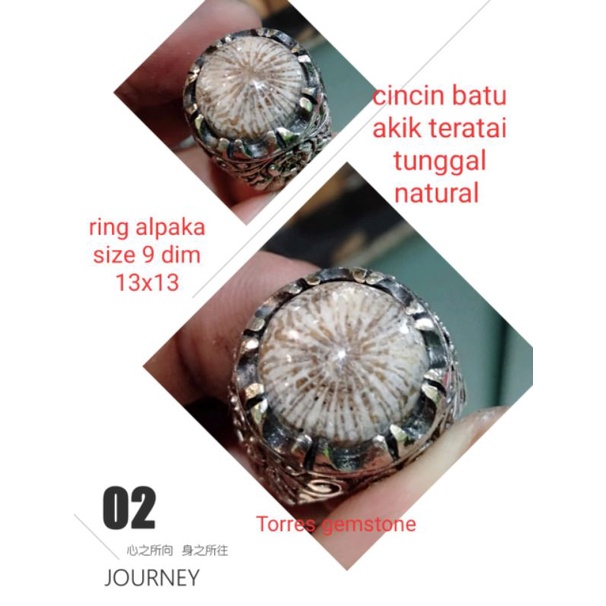 Cincin batu akik teratai tunggal natural 4