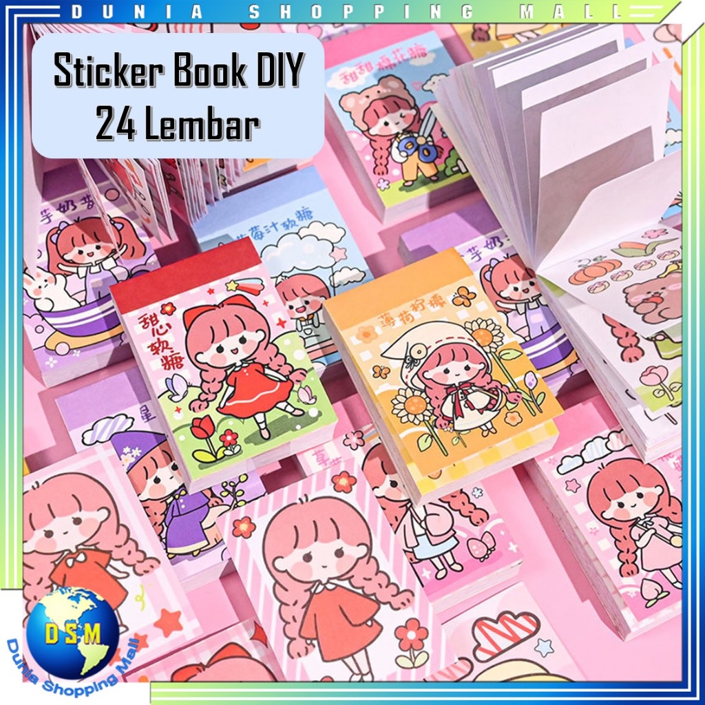 

DSM Stiker Buku Momo Mini 24 Lembar Sticker Note Book Washi Karakter Lucu Buku Diary DIY Jurnal Planner Dekorasi Scrapbooking Alat Tulis Sekolah 24Lembar