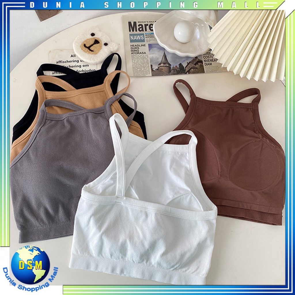 DSM Tanktop Bra Wanita Tanpa Kawat 6560 Bra Fashion Wanita Turtle Neck Sexy Crop Top Elastis Bra Cro