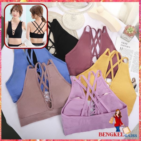 BG Bra Wanita Tanpa Kawat 6830 BH Sport Push Up InStyle Senam Zumba Jogging Yoga Busa Tebal Crop Top