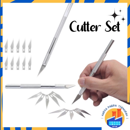 

HPT Art Knife Metal Handle Blade Pisau Ukir Seni 5 isi Cutter Hobby Crafting Pisau Bonsai Sayat Ukir Pen Cutter Set Mata dan Gagang Art Knife