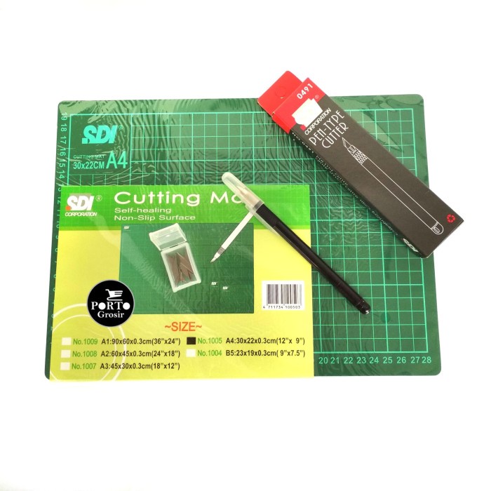 

Paket Sdi Cutting Mat A4 + Pen Cutter 0491