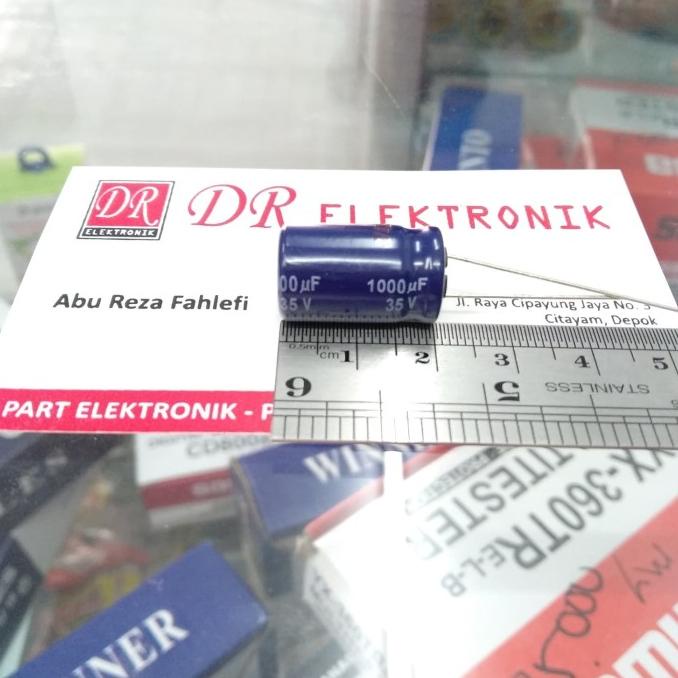 Elco Capasitor Kapasitor Panasonic 1000uf uf 1000mikro 35v 35 volt dre3 Juara