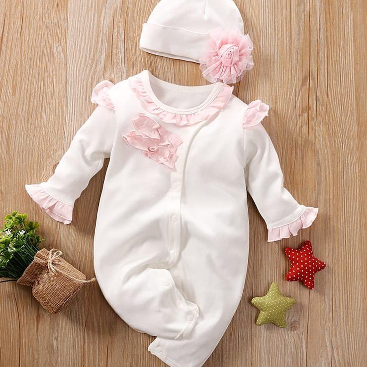 Cod - Baju Bayi Perempuan 0-18 Bulan Pink & Putih / Jumper Bayi Perempuan /Babylovanta