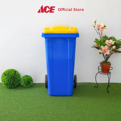[AESTETHIC COLLECTION] Ace - Krisbow 120 Ltr Tempat Sampah Plastik Outdoor Dengan Roda - Biru