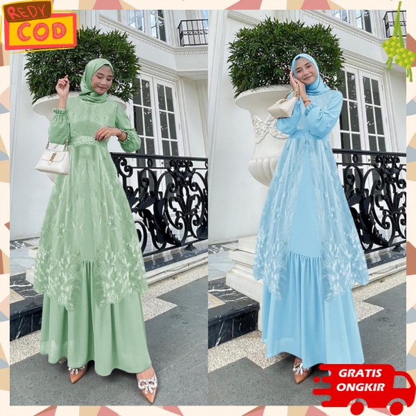 Gmis Ibu Ibu Gamis Lebaran Idul Fitri Pakaian Wanita Syari Dres Muselimah Baru Buju Gamid Maxi Ghami