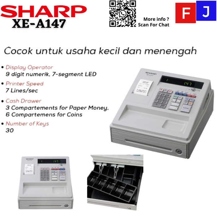 

Mesin Kasir Cash Register Sharp Xe-A147 Garansi Resmi