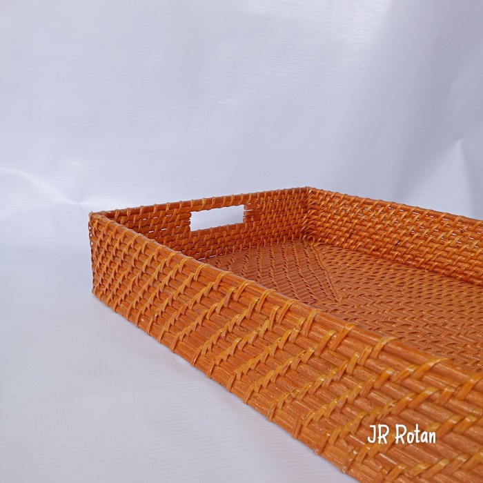 Keranjang - Keranjang Rotan Persegi Panjang Anyaman Lombok - Tray Rotan