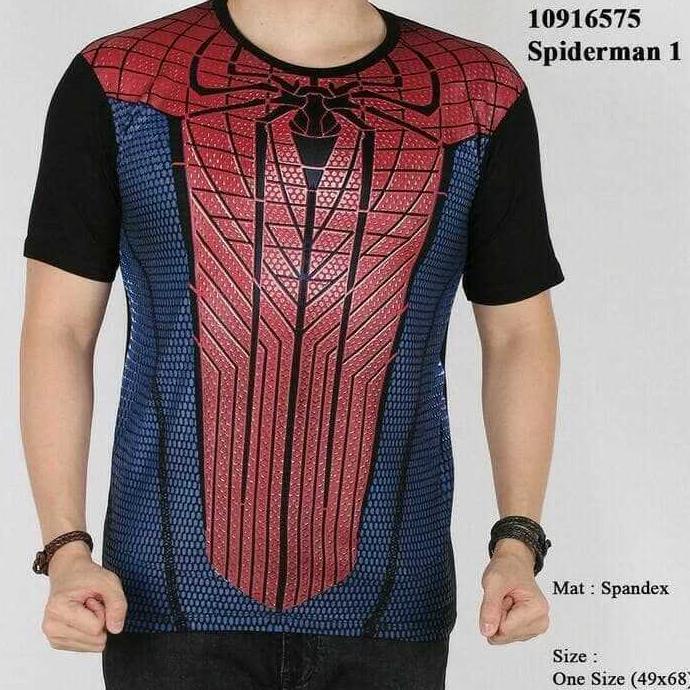 Baju Kaos SPIDERMAN 3D kaos superhero distro pria (SPI MERAH KCL)
