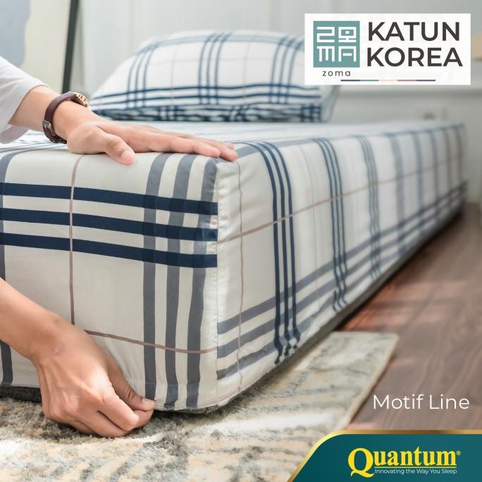 Sprei Katun Korea Zoma by Quantum - Sprei Set Polos Kasur