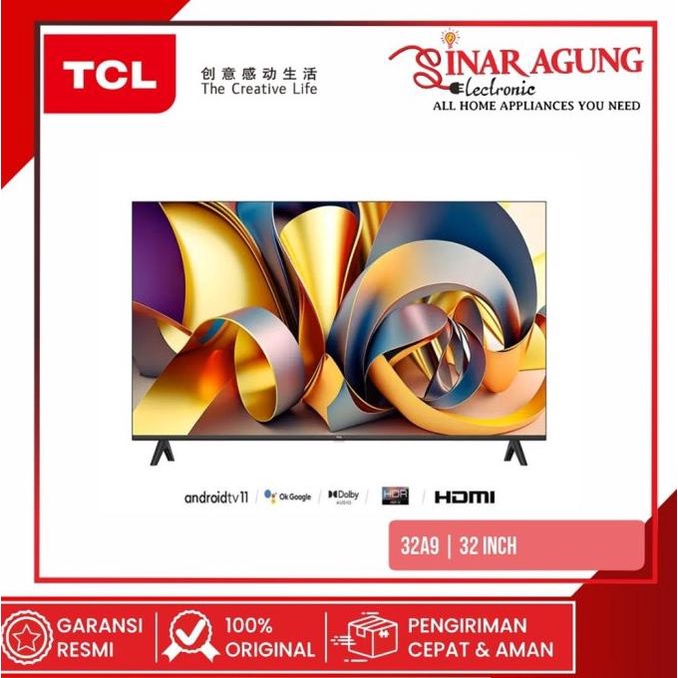 TCL SMART LED TV ANDROID 11 32 INC 32A9 DOLBY AUDIO GARANSI RESMI