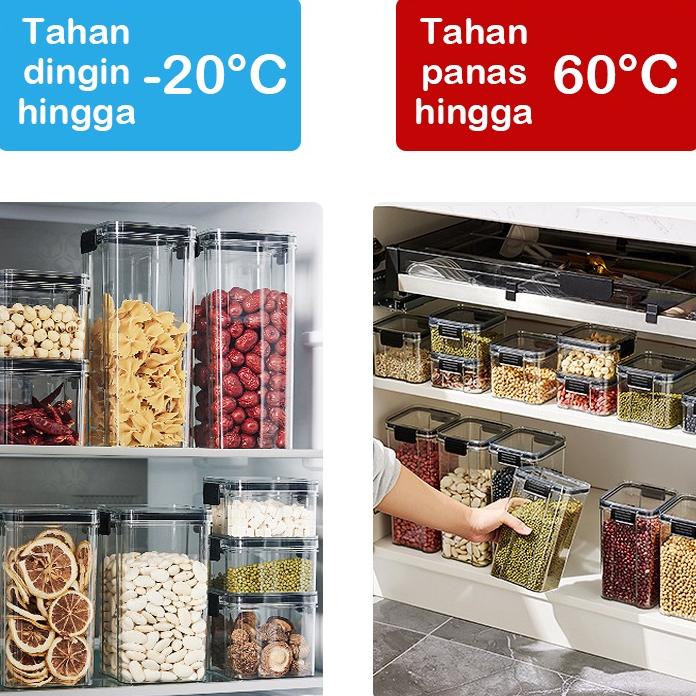 Toples 1 Set Toples Plastik Bening Tempat Makanan Toples Set Plastik Toples Sna Kedap Udara Food Con
