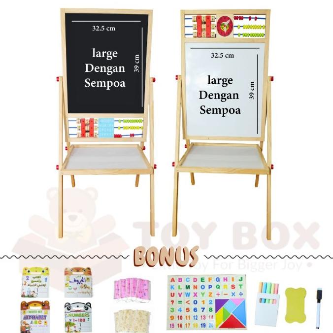 

PAPAN TULIS 2 SISI BLACK+WHITEBOARD-UKURAN BESAR-MAGNETIC BOARD 2 IN 1 E85S