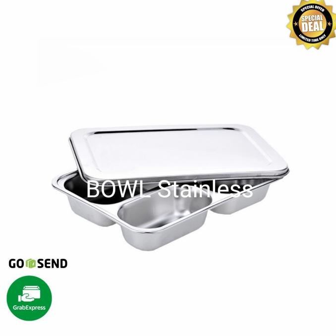 KOTAK MAKAN PIRING SEKAT 4 PROMO STAINLESS 304